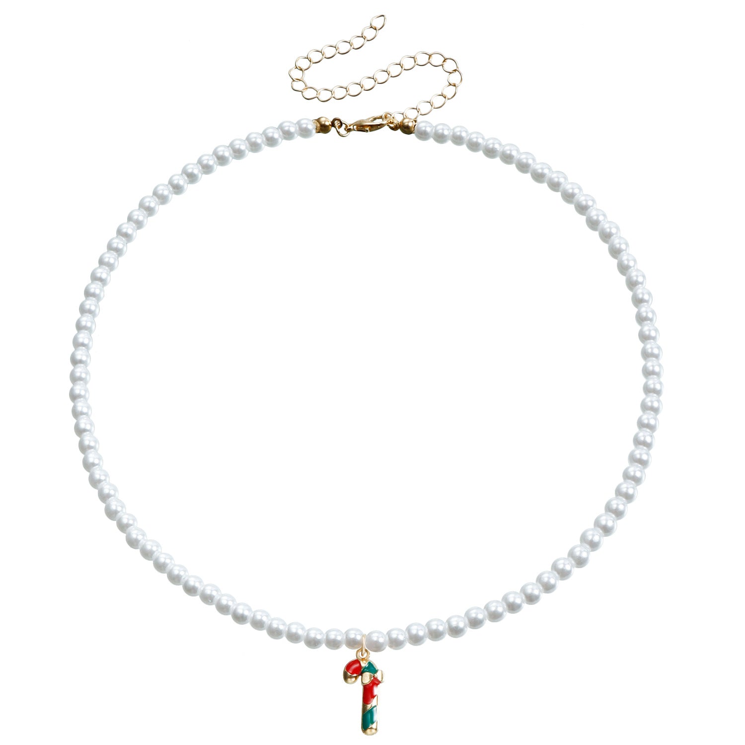 Wholesale Pearl Drop Oil Snowflake Bell Christmas Tree Necklace Sweater Chain